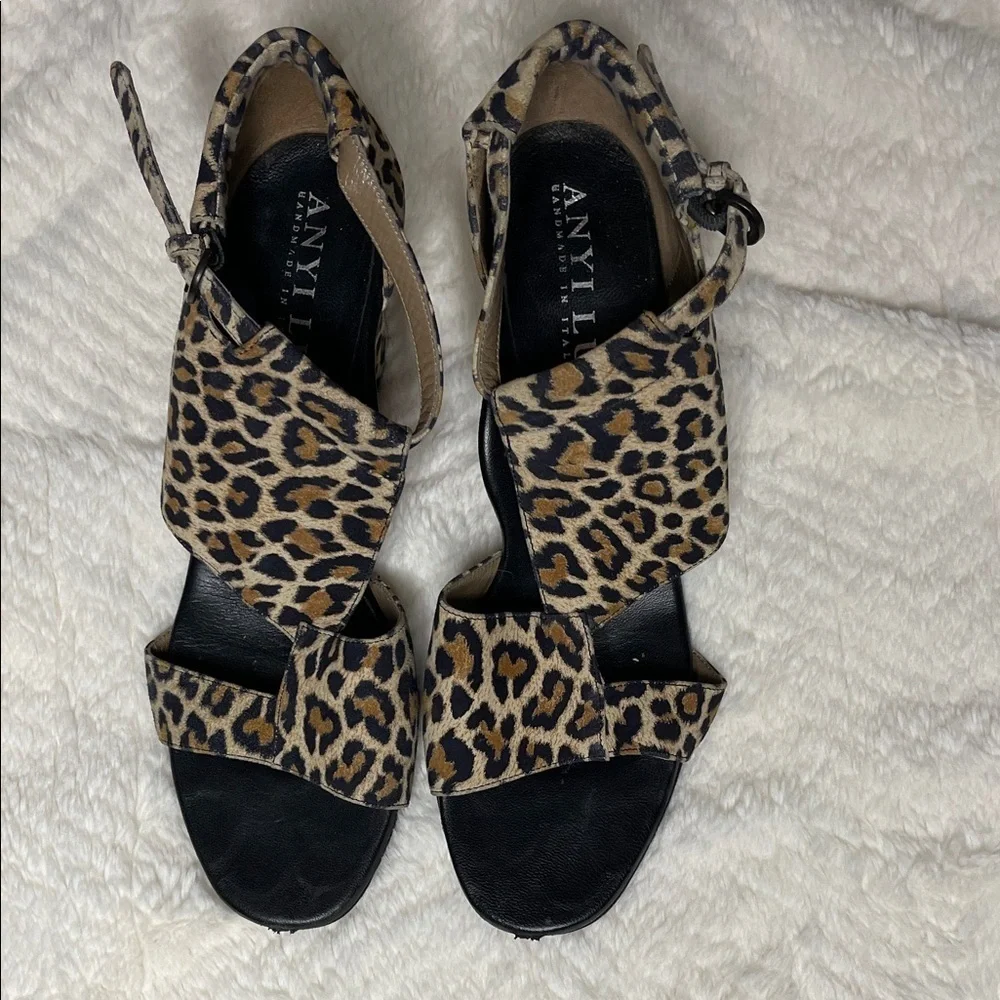 Anyi Lu Electra Leopard Print Women's Sandals